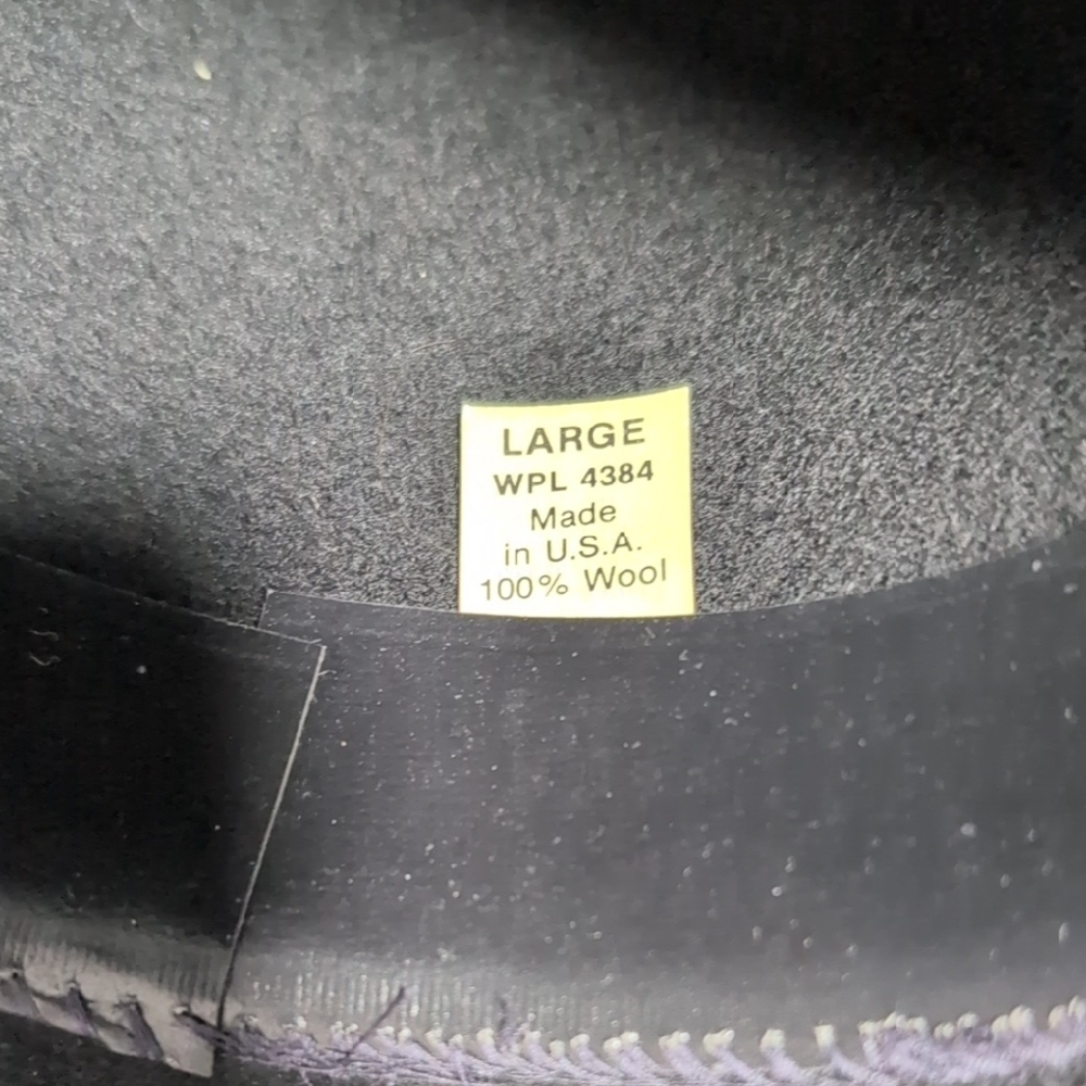 Black Wide Brim Hat with Colorful Band - Picture 2 of 4